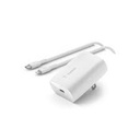 Belkin Wall Charger - Adaptador de corriente - tecnología PPS - 30 vatios - 3 A - Fast Charge, PD 3.0 (24 pin USB-C) - blanco - para Apple iPad; Apple iPhone; Google Pixel; Samsung Galaxy