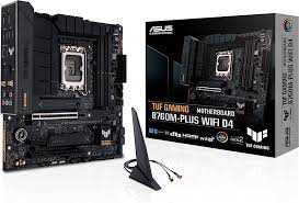 ASUS TUF GAMING B760M-PLUS WIFI - Placa base - micro ATX - Socket LGA1700 - B760 Chipset - USB 3.2 Gen 1, USB 3.2 Gen 2, USB-C 3.2 Gen 2x2 - 2.5 Gigabit LAN, Wi-Fi 6, Bluetooth - Tarjeta gráfica (CPU necesaria) - HD Audio (8-canales)