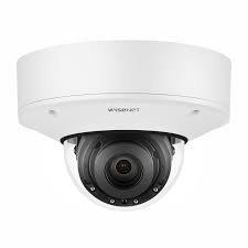 Hanwha Techwin WiseNet X XNV-8082R - Cámara de vigilancia de red - cúpula - para exteriores - a prueba de vándalos - color (Día y noche) - 6 MP - 3328 x 1872 - iris automático - motorizado - audio - compuesto - GbE - MJPEG, H.264, H.265 - CC 12 V / CA 24 V / PoE
