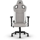 CORSAIR T3 RUSH - Silla de juegos - reposabrazos - forma de T - inclinación - tejido - blanco gris