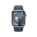 Apple Watch Series 9 (GPS) - 41 mm - aluminio plateado - reloj inteligente con pulsera deportiva - fluoroelastómero - azul tormenta - tamaño de la banda: S/M - 64 GB - Wi-Fi, UWB, Bluetooth - 31.9 g