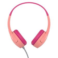 Belkin SoundForm Mini - Auriculares con diadema con micro - en oreja - Bluetooth - inalámbrico - conector de 3,5 mm - rosa