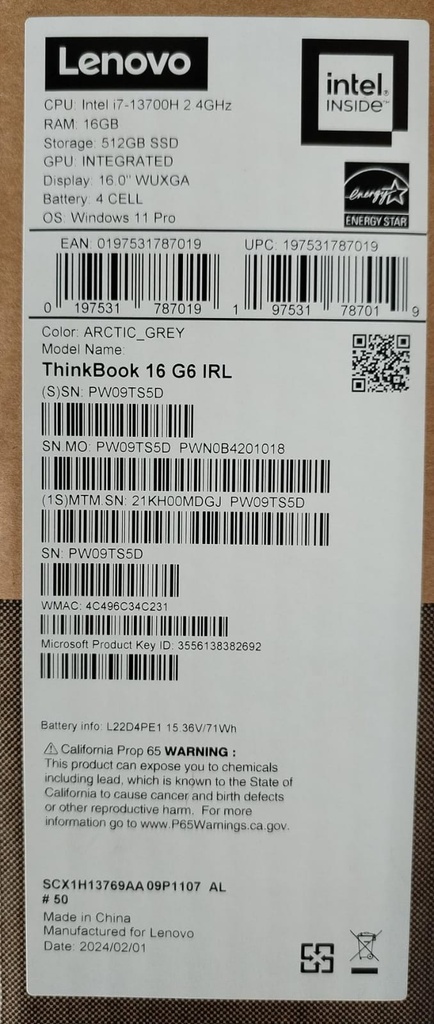 T-16GBIRL-THINKBOOK