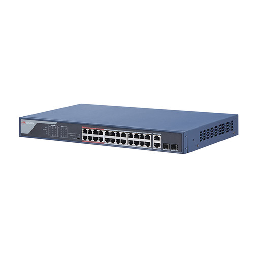 Hikvision Pro Series DS-3E1326P-EI - Conmutador - inteligente - 24 x 10/100 (24 PoE) + 2 x combo Gigabit - sobremesa - PoE (370 W)