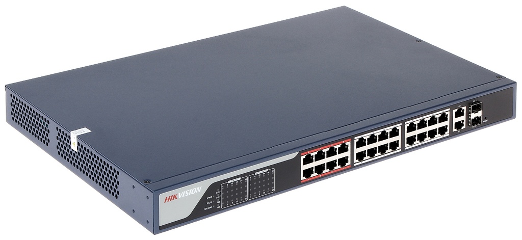Hikvision Pro Series DS-3E1326P-EI - Conmutador - inteligente - 24 x 10/100 (24 PoE) + 2 x combo Gigabit - sobremesa - PoE (370 W)