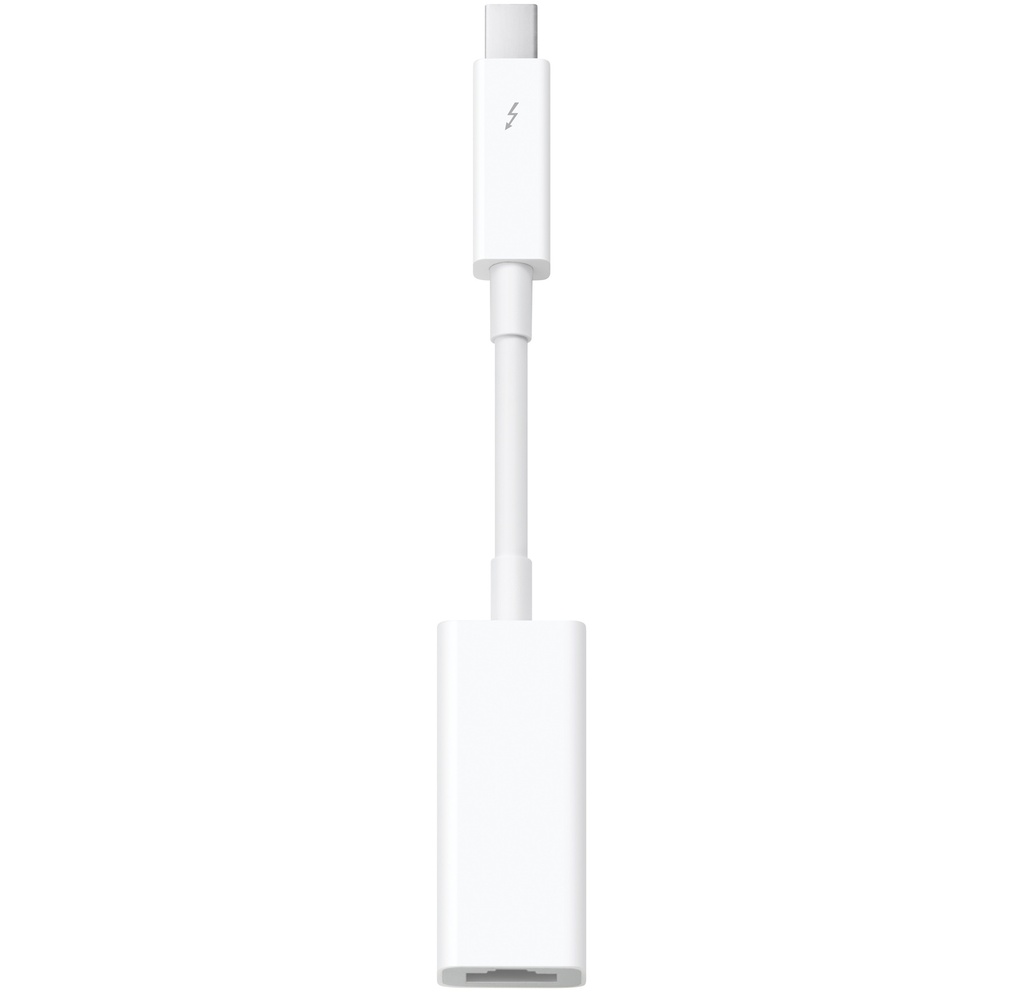Apple Thunderbolt to Gigabit Ethernet Adapter - Adaptador de red - Thunderbolt - Gigabit Ethernet - para iMac with Retina 4K display (Late 2015), with Retina 5K display (Late 2014, Late 2015, Mid 2015); Mac mini (Late 2014); Mac Pro (Late 2013); MacBook Air (Early 2015, Mid 2017); MacBook Pro (Early 2013, Early 2015, Late 2012, Late 2013, Mid 2012, Mid 2014, Mid 2015)
