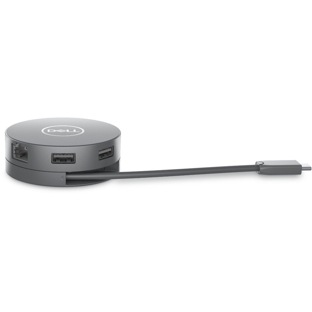 Dell 6-in-1 Multiport Adapter DA305 - Estación de conexión - USB-C - HDMI, DP, USB-C - GigE - con 3 años de garantía básica en el hardware - para Alienware x14 R1; Inspiron 14 54XX, 14 7420; Latitude 54XX, 7420; Vostro 5620; XPS 15 95XX