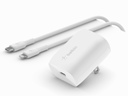 Belkin - Adaptador de corriente - tecnología PPS - 20 vatios - 3 A - Fast Charge, Suministro de energía 3.1 (24 pin USB-C) - blanco - para Apple iPhone 14, 14 Plus, 14 Pro, 14 Pro Max