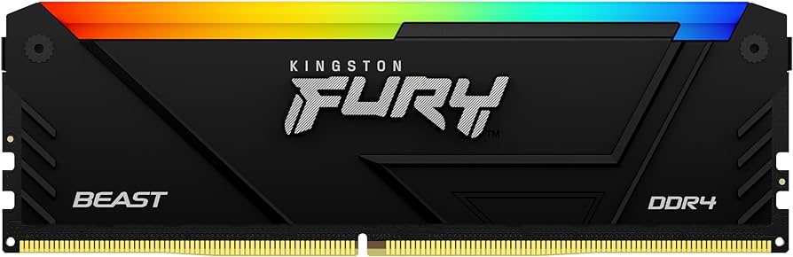 Kingston FURY Beast RGB - DDR4 - módulo - 8 GB - DIMM de 288 contactos - 3200 MHz / PC4-25600 - CL16 - 1.35 V - sin búfer - no ECC - negro