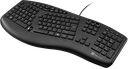 Klip Xtreme - Keyboard - Wired - Spanish - USB - Ergonomic Design - Black - Ergonomical