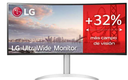LG UltraWide 34WQ650-W - Monitor LED - 34" - 2560 x 1080 UWFHD @ 100 Hz - IPS - 400 cd/m² - 1000:1 - DisplayHDR 400 - 1 ms - HDMI, DisplayPort, USB-C - altavoces