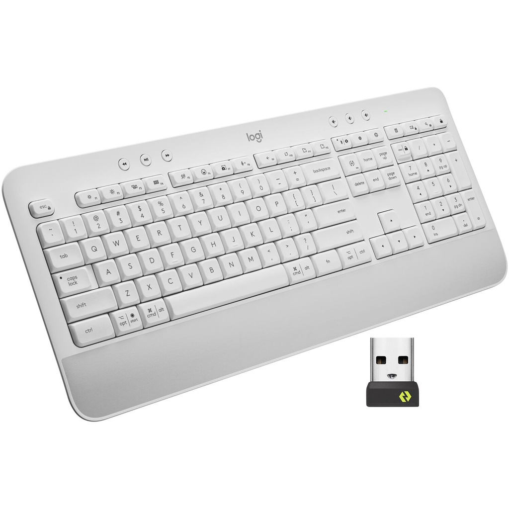 Logitech Signature K650 Wireless Keyboard with Wrist Rest - Off-white - Teclado - inalámbrico - Bluetooth LE - blanco hueso