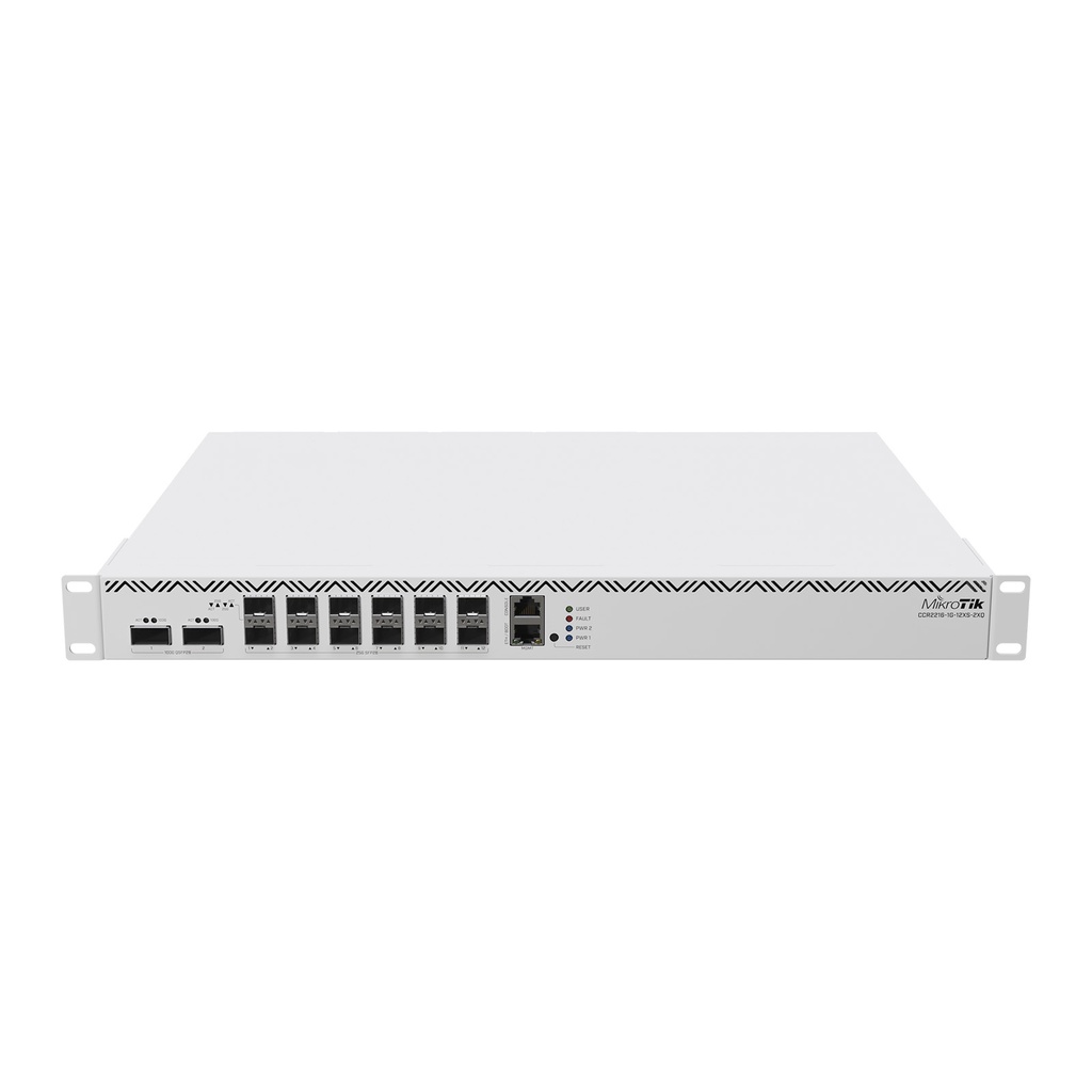 MikroTik Cloud Core Router CCR2216-1G-12XS-2XQ - Router - 100 Gigabit Ethernet, 25 Gigabit LAN - montaje en rack