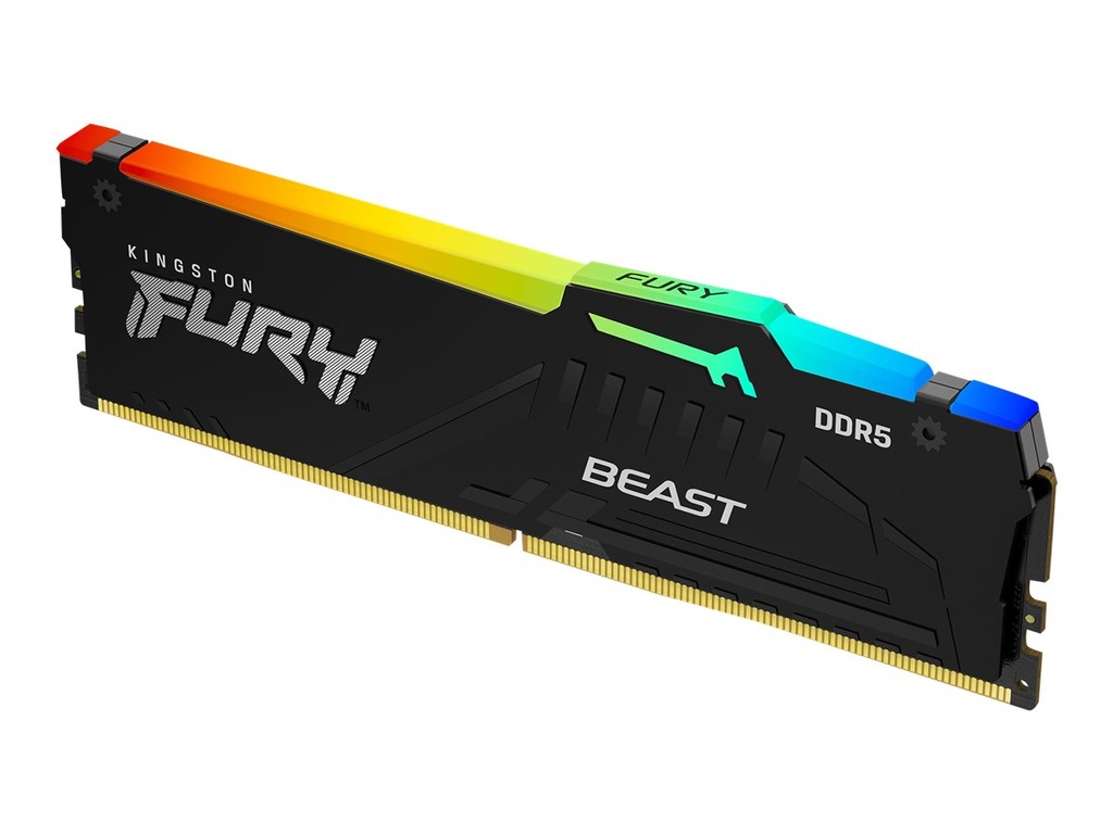 Kingston FURY Beast RGB - DDR5 - módulo - 32 GB - DIMM de 288 contactos - 5200 MHz / PC5-41600 - CL40 - 1.25 V - sin búfer - on-die ECC