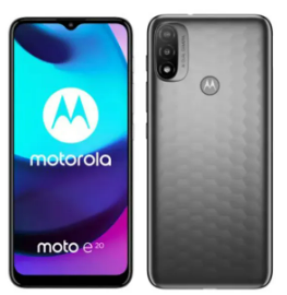 Motorola Moto E20 - 4G smartphone - SIM doble - RAM 2 GB / Memoria interna 32 GB - microSD slot - 6.5" - 2 x cámaras traseras 13 MP, 2 MP - front camera 5 MP - grafito