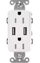 LUTRON CAR-15-UBTR-WH 15A RECEPTACLE WITH USB WHITE