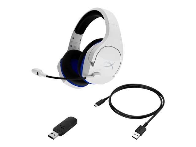 HyperX Cloud Stinger Core - Auricular - tamaño completo - 2,4 GHz - inalámbrico - blanco, azul - para Laptop 14, 15, 17; OMEN 15, 16; Pavilion Plus Laptop 14; Pavilion x360 Laptop; Pro 290 G9