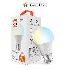 Nexxt Solutions Connectivity - Light Bulb - A19 CCT 110V 2PK - Conexion Wi-Fi - Bombillo de luz blanca regulable - Compatible con Amazon Alexa y Google Assistant - 800 Lumen - 9W (Equivalente a 60 W) - 110 V /220 V