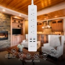 Nexxt - Solutions Connectivity - wireless 4 outlet - Conexión Wi-Fi - 4 toma corriente - 4 puertos USB de carga - Compatible  con Amazon Alexa y Google Asistant - 1875W de potencia máxim