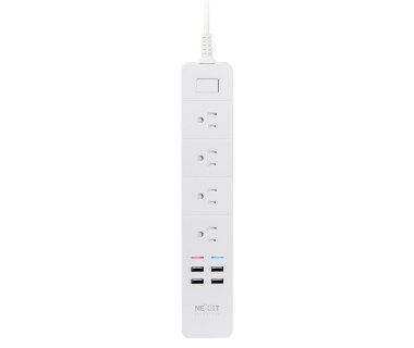 Nexxt - Solutions Connectivity - wireless 4 outlet - Conexión Wi-Fi - 4 toma corriente - 4 puertos USB de carga - Compatible  con Amazon Alexa y Google Asistant - 1875W de potencia máxim