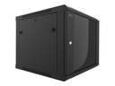 Nexxt Solutions Infrastructure - Wall mount enclosure - SPCC steel / Tempered glass - Black / RAL 9005 - 6U 600X600