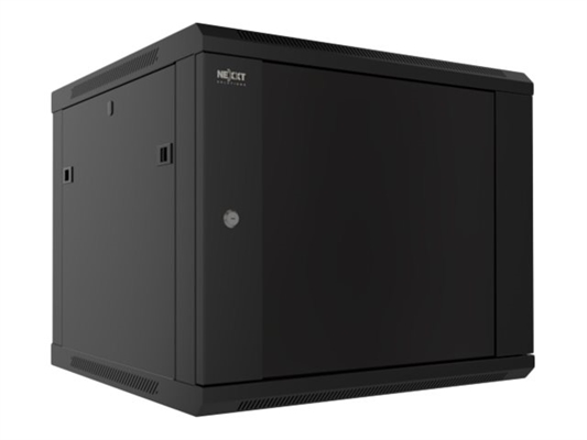 Nexxt Solutions Infrastructure - Wall mount enclosure - SPCC steel / Tempered glass - Black / RAL 9005 - 9U 600X450