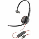 Poly Blackwire 3210 - Blackwire 3200 Series - auricular - en oreja - cableado - cancelación de sonido activo - USB-A - negro - Certificado por Skype, Certificado por Avaya, certificado con Cisco Jabber (paquete de 50)