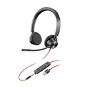 Poly Blackwire 3320-M - Blackwire 3300 series - auricular - en oreja - cableado - cancelación de sonido activo - USB-A - negro - Certificado para Equipos de Microsoft