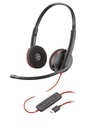 Poly Blackwire 3325 - Blackwire 3300 series - auricular - en oreja - cableado - cancelación de sonido activo - conector de 3,5 mm, USB-A - negro