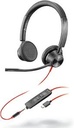 Poly Blackwire 3325 - Blackwire 3300 series - auricular - en oreja - cableado - cancelación de sonido activo - conector de 3,5 mm, USB-A - negro