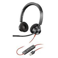 Poly Blackwire 3325 - Blackwire 3300 series - auricular - en oreja - cableado - cancelación de sonido activo - conector de 3,5 mm, USB-C - negro - Certificado para Equipos de Microsoft