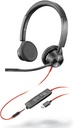 Poly Blackwire 3325 - Blackwire 3300 series - auricular - en oreja - cableado - cancelación de sonido activo - conector de 3,5 mm, USB-C - negro