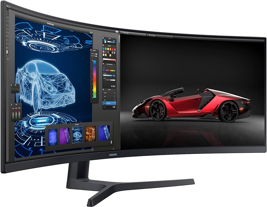 Samsung S49A950UIN - S95UA Series - monitor QLED - curvado - 49" - 5120 x 1440 Dual Quad HD @ 120 Hz - VA - 400 cd/m² - 3000:1 - DisplayHDR 400 - 4 ms - 2xHDMI, DisplayPort, USB-C - altavoces - charcoal black