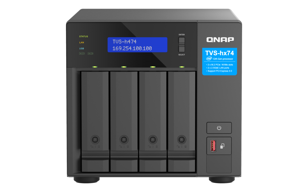 QNAP - NAS server - TVS-h474-PT-8G-US