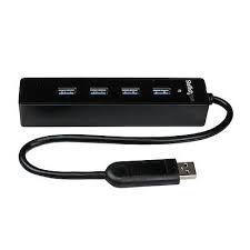 StarTech.com Adaptador Concentrador Hub Ladrón USB 3.0 Super Speed 4 Puertos Salidas Portátil para Laptop Ordenador - Negro - Hub - 4 x SuperSpeed USB 3.0 - sobremesa - para P/N: FCREADMICRO3, MSDREADU3CA