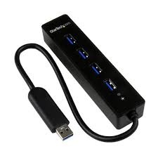 StarTech.com Adaptador Concentrador Hub Ladrón USB 3.0 Super Speed 4 Puertos Salidas Portátil para Laptop Ordenador - Negro - Hub - 4 x SuperSpeed USB 3.0 - sobremesa - para P/N: FCREADMICRO3, MSDREADU3CA