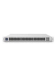 Ubiquiti UniFi Switch USW-Enterprise-48-PoE - Conmutador - L3 - Gestionado - 48 x 100/1000/2.5G (PoE+) + 4 x 1 Gigabit / 10 Gigabit SFP+ (enlace ascendente) - montaje en rack - PoE+ (720 W)