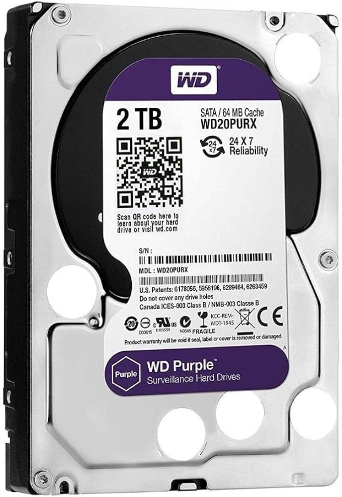 WD20EVRX-Disco Duro para Videovigilancia de 2TB – Western Digital Purple WD20EVRX – Compatible con Dahua
