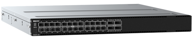Dell PowerSwitch S5224F-ON - Conmutador - L3 - Gestionado - 24 x 25 Gigabit SFP28 + 4 x 100 Gigabit QSFP28 - flujo de aire de delante hacia atrás - montaje en rack - con 39 meses de ProSupport con servicio in situ al siguiente día laborable tras el diagnóstico del problema