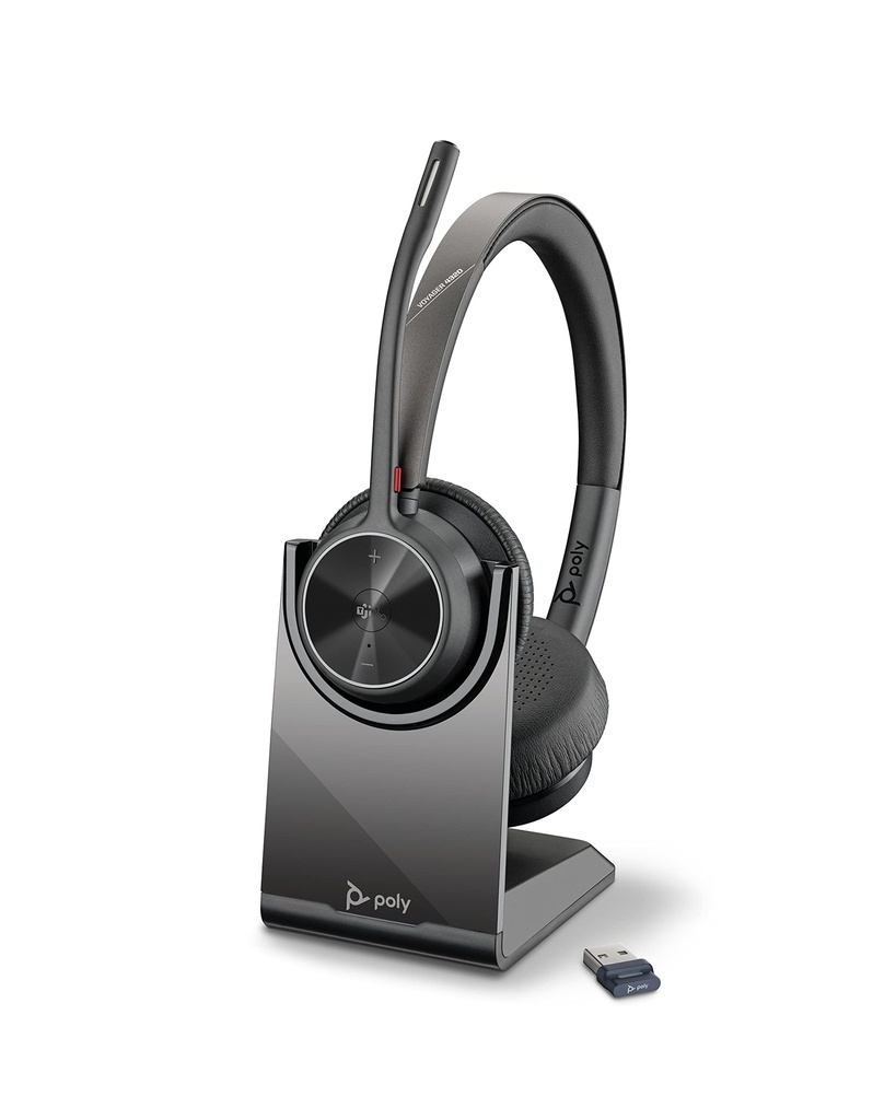 Poly Voyager 4320 - Voyager 4300 UC series - auricular - en oreja - Bluetooth - inalámbrico, cableado - USB-A - negro - Certificado por Zoom, Certificado para Equipos de Microsoft