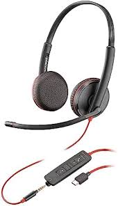 Poly Blackwire 3220 - 3200 Series - auricular - en oreja - cableado - cancelación de sonido activo - USB-A - negro - Certificado por Skype, Certificado por Avaya, certificado con Cisco Jabber (paquete de 50)