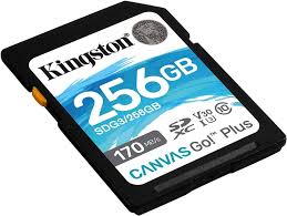 Kingston Canvas Go! Plus - Tarjeta de memoria flash - 256 GB - Video Class V30 / UHS-I U3 / Class10 - SDXC UHS-I