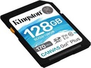 Kingston Canvas Go! Plus - Tarjeta de memoria flash - 128 GB - Video Class V30 / UHS-I U3 / Class10 - SDXC UHS-I