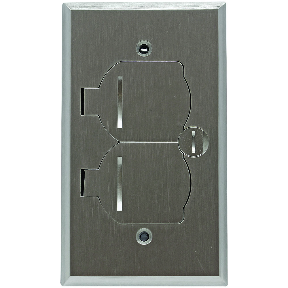 CAJA PISO TOMA 2P 3H 20A 125V NEMA 5-20R BISAGRA PLATEADA 5798FBA-P