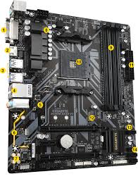 Gigabyte B450M DS3H - 1.0 - placa base - micro ATX - Socket AM4 - AMD B450 Chipset - USB 3.1 Gen 1 - Gigabit LAN - Tarjeta gráfica (CPU necesaria) - HD Audio (8-canales)