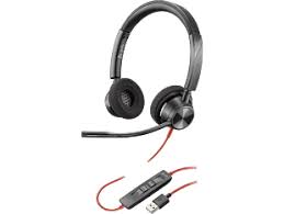 Poly Blackwire 3325 - Blackwire 3300 series - auricular - en oreja - cableado - conector de 3,5 mm, USB-A - negro - Certificado para Equipos de Microsoft