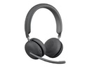 Logitech Zone Wireless 2 Premium Noise Canceling Headset with Hybrid ANC, Certified for Zoom, Google Meet, Google Voice, Fast Pair, Graphite - Auricular - en oreja - Bluetooth - inalámbrico - cancelación de sonido activo - USB-C a través de adaptador Bluetooth - grafito - Certificado por Google Meet