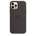 Apple - Carcasa trasera para teléfono móvil - con MagSafe - silicona - negro - para iPhone 12, 12 Pro