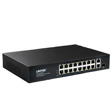 LTK-SW16P300-Switch PoE 16 Puertos 10/100Mbps, 2 uplink RJ45 Giga + 1 SFP uplink, puerto 1-2 60W, 3-16 30W, 300 Watts