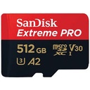 SanDisk Extreme Pro - Tarjeta de memoria flash (adaptador microSDXC a SD Incluido) - 512 GB - A2 / Video Class V30 / UHS-I U3 / Class10 - microSDXC UHS-I
